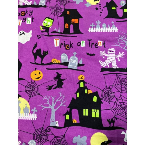 Halloween ScrubStar Scrub Top - Spooky Purple Print XL - Picture 5 of 10